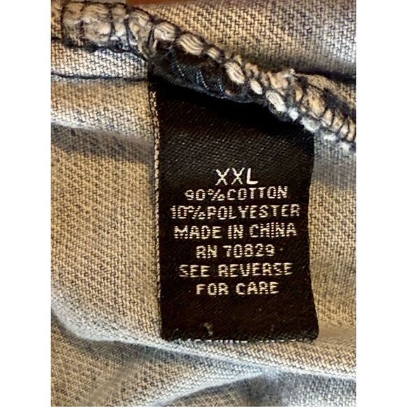 Carbon Savage Embroidered Dragon Rose Distressed Ripped Denim Jacket, Men's XXL - Picture 12 of 12